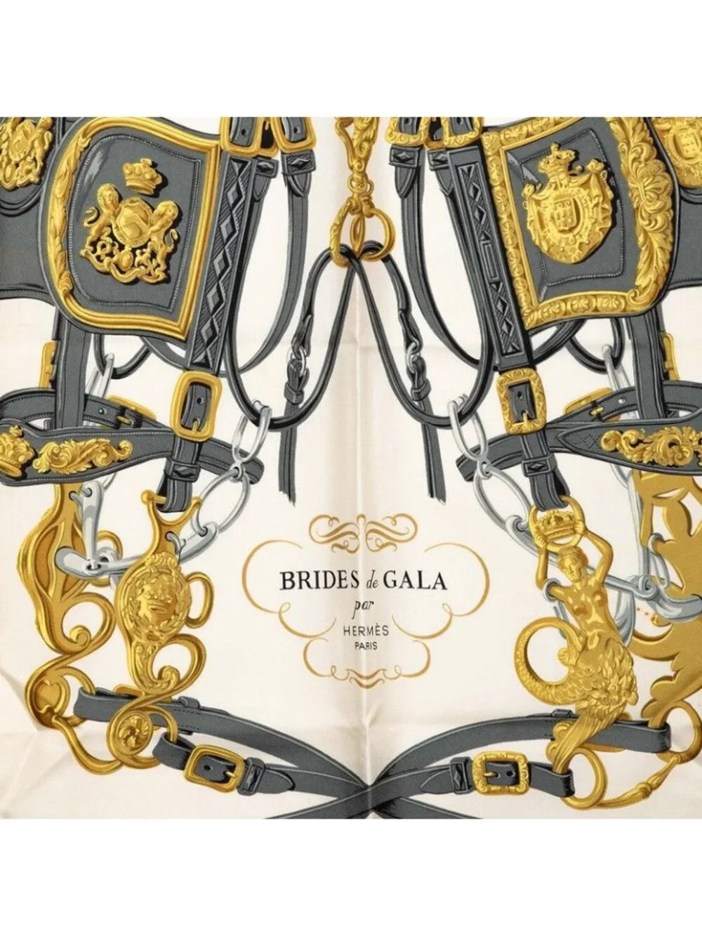 Hermes Carre 90 Brides de Gala Ceremony Bridle Scarf Large Pink Multicolor Silk